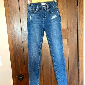 Good American Good Legs with Zebra Pocket Bags Size 0 Blue Jeans